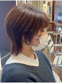大人かわいいウルフショートボブ
