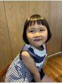 オン眉ボブ