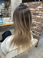 ルーナヘアー(LUNA hair)&nbsp;『京都 山科 ルーナヘアー』バレイヤージュ 白髪ぼかし