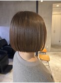 レディース丸みショートミニボブタッセルボブモカブラウン