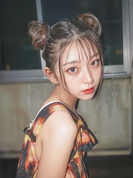 ヘアサロン エフ 渋谷(F) #ケアブリーチ#ベージュ#シースルーバング