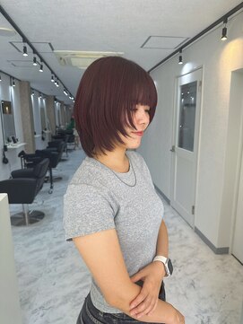 ヴィア 京都烏丸(Via) #ショートレイヤー#ブリーチなしレッド