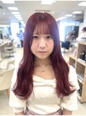 ボルドーカラー/赤髪/ブリーチカラー/平塚/湘南
