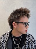 MEN’S HAIR/ツイストスパイラル/ゴールドハイライト/西院/眉毛