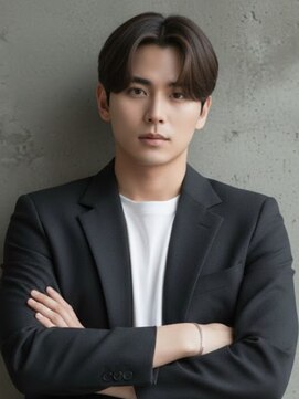 ヘアサロンM 新宿 メンズカット/センターパート/フェザーパーマ/新宿/縦落ちパーマ