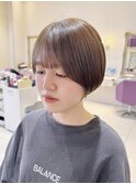 顔まわりカット　丸みショート　京都美容室　進詩織