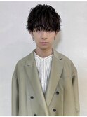 スパイラル パーマ メンズ マッシュ レイヤー