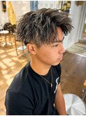 岡山メンズサロン20代30代ホワイトメッシュツイストパーマ