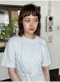 ショートバングパーマ