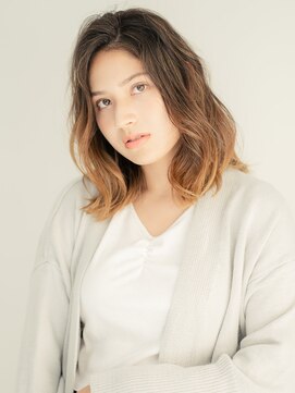 エンタク 新宿(enntaku) マロンベージュ/Aライン/かきあげ/くすみカラー[新宿駅西口]