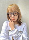 韓国式ウルフカット×ブロンド