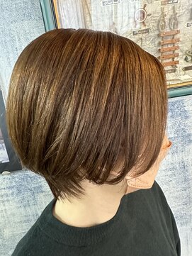 ショートボブ×前髪なし×縮毛矯正♪