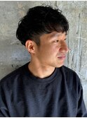 ツーブロック　メンズショート　ナチュラルパーマ　マッシュ