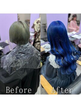 ARビューティー ギンザ(AR Beauty Ginza) ディープブルー#シールエクステ#ビビットカラー#カール#銀座