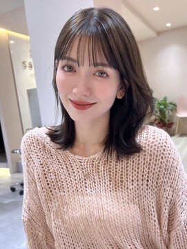 サンド ミュウ 横浜店(sand mieu) ボブディオリーブベージュ髪質改善縮毛矯正フェイスレイヤー