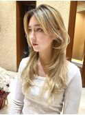 姫カットレイヤーロングミディアムハッシュカット20代30代#6
