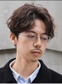 銀座フェザーショートシャドウパーマセンターパートウルフゆるめ