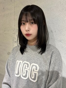 ヨーク(YOKE) 【YOKE】ミディアムレイヤー顔周りカットグレージュブラウン