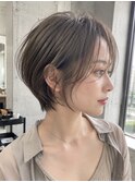 30代40代大人女性/前髪ありショートボブ/ショートヘア/髪質改善