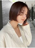 ミニボブ ワンレン フレンチバング ひし形ショートボブ