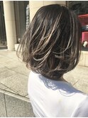 【外国人風ハイライトカラー】肩上ボブに外国人風ハイライト☆