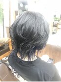 【ショートウルフ】インナーカラーネイビーブルー