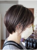 大人ハイライトのショートスタイル/ラベンダーベース