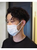 波巻きツイストスパイラルパーマメンズパーマ白髪染めハイライト