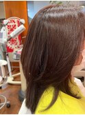 大人かわいいレイヤーカット ベージュカラー