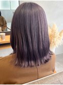 透明感ブリーチラベンダーカラー*切りっぱなしミディアムボブ