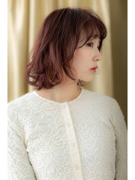 カバーヘア ブリス 志木南口駅前店(COVER HAIR bliss) □ミルクティーピンクハイライトふわミディ405志木20代30代40代