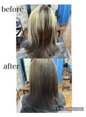 髪質改善ストレート×ダークグレージュ