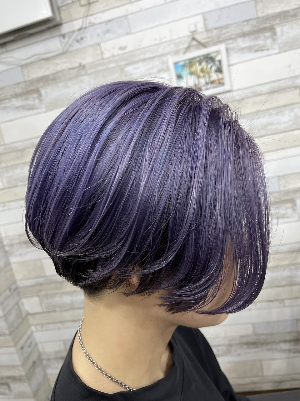 パープルプル　アデランスフォンテーヌR'couleur メッシュショート ショートボブ×ラベンダーカラー：L223170592｜ファム(fam.)のヘア