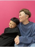 だんだんショートなおやこ