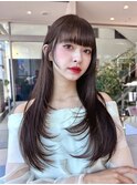 韓国ロングレイヤーくすみベージュ