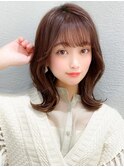 後れ毛が可愛い顔周りレイヤー/ナチュラルアッシュ/顔周り