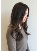 ロングローレイヤー30代40代50代ゆる巻きブラウンカラー髪質改善