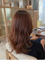 アドラーブル 長岡リップス旭岡店(adorable)&nbsp;ブリーチなしダブルカラーアプリコットオレンジレッドピンク韓国