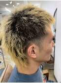 メンズウルフカット