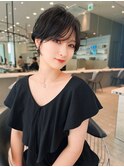 10代20代丸みくびれひし形ショートボブ