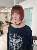 ピンクカラーとショートウルフ。