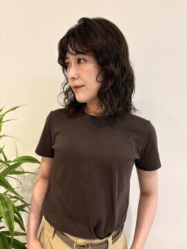 ハレケメリディッシュ(HAREKE meridish) ミディアムレイヤー×カーリーパーマ