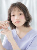 グレージュツヤ髪シースルーバング外ハネロブv古河10代20代30代
