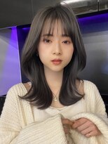 フォンズ(FONS) シースルーバング韓国ヘアくびれヘア ツヤカラー 顔まわりカット