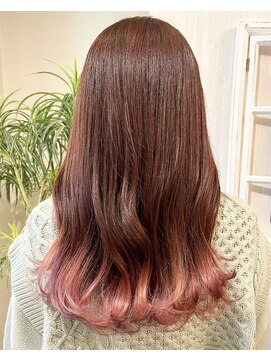 パクタ(PAcuTA.) グラデーションカラーピンク　裾カラーピンク