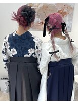 オニキス(ONYX)&nbsp;ペアご来店袴着付け×トレンドヘアセット【chisato】