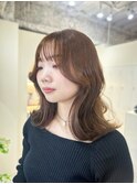 【tama】シフォンブラウンベージュ×韓国フェミニンヘア