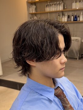 サップ 茨木店(Sup) シャドウパーマ センターパート ウルフ