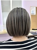 アッシュグレー【バレイヤージュ、ボブ】