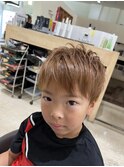 キッズツーブロックマッシュショートウルフキッズアッシュカラー